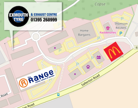 Direction to Exmouth Tyre & Exhaust Centre
